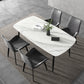 Rectangle Industrial Dining Room Table Sintered Stone Table with 4 Black Metal Legs White Without Chairs Clearhalo ' dining_table' 'Dining Tables & Seating' 'Dining Tables' 'furn' 'furn_dining_table' 'Furniture' 'furniture_dining_table' 'Kitchen & Dining Furniture' 'kitchen&dining_furn' 'kitchen' 'kitchen_dining_table' 4247361