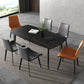 Rectangle Industrial Dining Room Table Sintered Stone Table with 4 Black Metal Legs Clearhalo ' dining_table' 'Dining Tables & Seating' 'Dining Tables' 'furn' 'furn_dining_table' 'Furniture' 'furniture_dining_table' 'Kitchen & Dining Furniture' 'kitchen&dining_furn' 'kitchen' 'kitchen_dining_table' 4247362