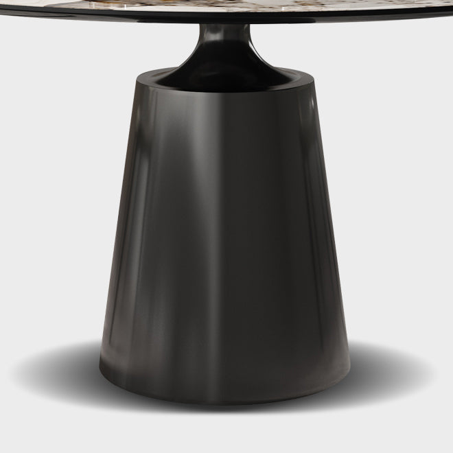 Traditional Luxury Round Dining Table Sintered Stone Table with Metal Pedestal Base Clearhalo ' dining_table' 'Dining Tables & Seating' 'Dining Tables' 'furn' 'furn_dining_table' 'Furniture' 'furniture_dining_table' 'Kitchen & Dining Furniture' 'kitchen&dining_furn' 'kitchen' 'kitchen_dining_table' 4247379