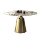 Traditional Luxury Round Dining Table Sintered Stone Table with Metal Pedestal Base Clearhalo ' dining_table' 'Dining Tables & Seating' 'Dining Tables' 'furn' 'furn_dining_table' 'Furniture' 'furniture_dining_table' 'Kitchen & Dining Furniture' 'kitchen&dining_furn' 'kitchen' 'kitchen_dining_table' 4247382