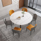 29.13''H Contemporary Round Dining Table Sintered Stone Table with 4 Black Metal Legs Clearhalo ' dining_table' 'Dining Tables & Seating' 'Dining Tables' 'furn' 'furn_dining_table' 'Furniture' 'furniture_dining_table' 'Kitchen & Dining Furniture' 'kitchen&dining_furn' 'kitchen' 'kitchen_dining_table' 4247394