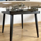 29.13''H Contemporary Round Dining Table Sintered Stone Table with 4 Black Metal Legs Clearhalo ' dining_table' 'Dining Tables & Seating' 'Dining Tables' 'furn' 'furn_dining_table' 'Furniture' 'furniture_dining_table' 'Kitchen & Dining Furniture' 'kitchen&dining_furn' 'kitchen' 'kitchen_dining_table' 4247398