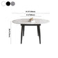 29.13''H Contemporary Round Dining Table Sintered Stone Table with 4 Black Metal Legs Clearhalo ' dining_table' 'Dining Tables & Seating' 'Dining Tables' 'furn' 'furn_dining_table' 'Furniture' 'furniture_dining_table' 'Kitchen & Dining Furniture' 'kitchen&dining_furn' 'kitchen' 'kitchen_dining_table' 4247405