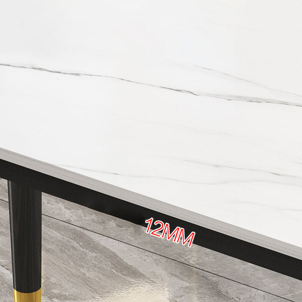 Industrial Kitchen Sintered Stone Table Standard Rectangle Dining Table with 4 Legs Base Clearhalo ' dining_table' 'Dining Tables & Seating' 'Dining Tables' 'furn' 'furn_dining_table' 'Furniture' 'furniture_dining_table' 'Kitchen & Dining Furniture' 'kitchen&dining_furn' 'kitchen' 'kitchen_dining_table' 4247412