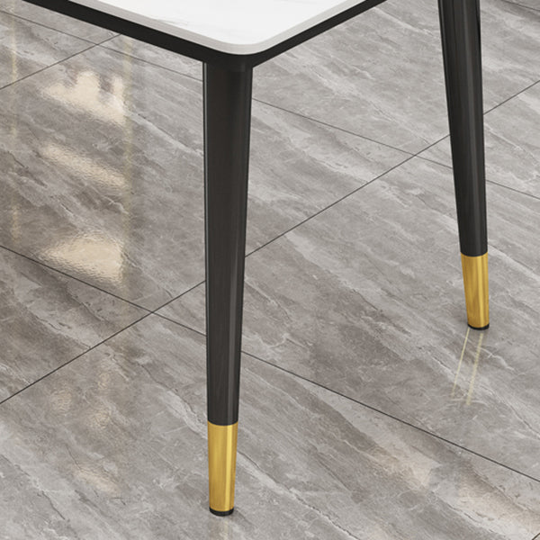Industrial Kitchen Sintered Stone Table Standard Rectangle Dining Table with 4 Legs Base Clearhalo ' dining_table' 'Dining Tables & Seating' 'Dining Tables' 'furn' 'furn_dining_table' 'Furniture' 'furniture_dining_table' 'Kitchen & Dining Furniture' 'kitchen&dining_furn' 'kitchen' 'kitchen_dining_table' 4247413