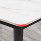 Industrial Kitchen Sintered Stone Table Standard Rectangle Dining Table with 4 Legs Base Clearhalo ' dining_table' 'Dining Tables & Seating' 'Dining Tables' 'furn' 'furn_dining_table' 'Furniture' 'furniture_dining_table' 'Kitchen & Dining Furniture' 'kitchen&dining_furn' 'kitchen' 'kitchen_dining_table' 4247414