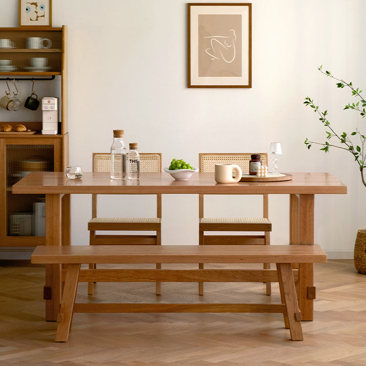 Rectangle Trestle Furniture Pine Solid Wood Dining Room Collection for Home Clearhalo ' dining_table' 'Dining Tables & Seating' 'Dining Tables' 'furn' 'furn_dining_table' 'Furniture' 'furniture_dining_table' 'Kitchen & Dining Furniture' 'kitchen&dining_furn' 'kitchen' 'kitchen_dining_table' 4247453