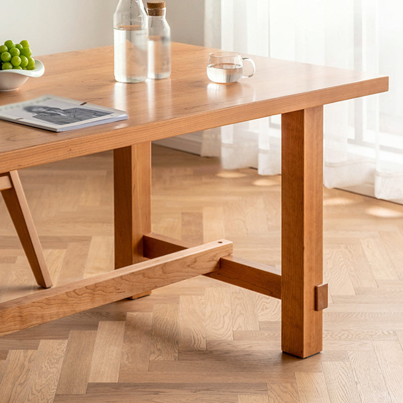Rectangle Trestle Furniture Pine Solid Wood Dining Room Collection for Home Clearhalo ' dining_table' 'Dining Tables & Seating' 'Dining Tables' 'furn' 'furn_dining_table' 'Furniture' 'furniture_dining_table' 'Kitchen & Dining Furniture' 'kitchen&dining_furn' 'kitchen' 'kitchen_dining_table' 4247454