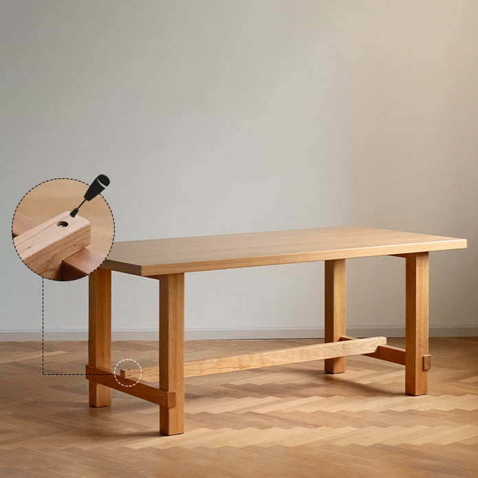 Rectangle Trestle Furniture Pine Solid Wood Dining Room Collection for Home Clearhalo ' dining_table' 'Dining Tables & Seating' 'Dining Tables' 'furn' 'furn_dining_table' 'Furniture' 'furniture_dining_table' 'Kitchen & Dining Furniture' 'kitchen&dining_furn' 'kitchen' 'kitchen_dining_table' 4247460