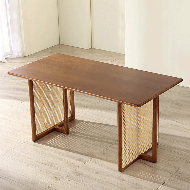 Rectangle Double Pedestal Dining Table Modern Style Furniture for Indoor Clearhalo ' dining_table' 'Dining Tables & Seating' 'Dining Tables' 'furn' 'furn_dining_table' 'Furniture' 'furniture_dining_table' 'Kitchen & Dining Furniture' 'kitchen&dining_furn' 'kitchen' 'kitchen_dining_table' 4247478