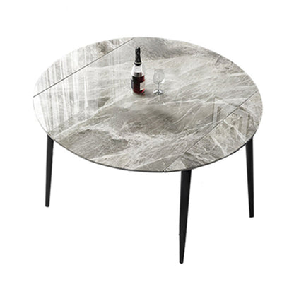 Modern Round Sintered Stone Table Standard Kitchen Dining Table in Gray Without Chairs Clearhalo ' dining_table' 'Dining Tables & Seating' 'Dining Tables' 'furn' 'furn_dining_table' 'Furniture' 'furniture_dining_table' 'Kitchen & Dining Furniture' 'kitchen&dining_furn' 'kitchen' 'kitchen_dining_table' 4247488