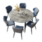 Modern Round Sintered Stone Table Standard Kitchen Dining Table in Gray Clearhalo ' dining_table' 'Dining Tables & Seating' 'Dining Tables' 'furn' 'furn_dining_table' 'Furniture' 'furniture_dining_table' 'Kitchen & Dining Furniture' 'kitchen&dining_furn' 'kitchen' 'kitchen_dining_table' 4247493