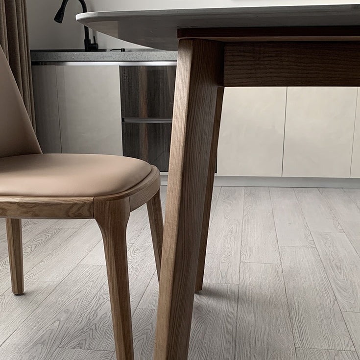 Contemporary Sintered Stone Dining Table Rectangle Shape Dining Table with 4 Legs Table Clearhalo ' dining_table' 'Dining Tables & Seating' 'Dining Tables' 'furn' 'furn_dining_table' 'Furniture' 'furniture_dining_table' 'Kitchen & Dining Furniture' 'kitchen&dining_furn' 'kitchen' 'kitchen_dining_table' 4247517