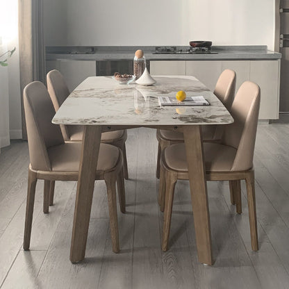 Contemporary Sintered Stone Dining Table Rectangle Shape Dining Table with 4 Legs Table Pandora Gold Without Chairs Clearhalo ' dining_table' 'Dining Tables & Seating' 'Dining Tables' 'furn' 'furn_dining_table' 'Furniture' 'furniture_dining_table' 'Kitchen & Dining Furniture' 'kitchen&dining_furn' 'kitchen' 'kitchen_dining_table' 4247520