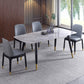 Rectangle Luxury Dining Table Grey Tone Fixed Table with Sintered Stone Clearhalo ' dining_table' 'Dining Tables & Seating' 'Dining Tables' 'furn' 'furn_dining_table' 'Furniture' 'furniture_dining_table' 'Kitchen & Dining Furniture' 'kitchen&dining_furn' 'kitchen' 'kitchen_dining_table' 4247543