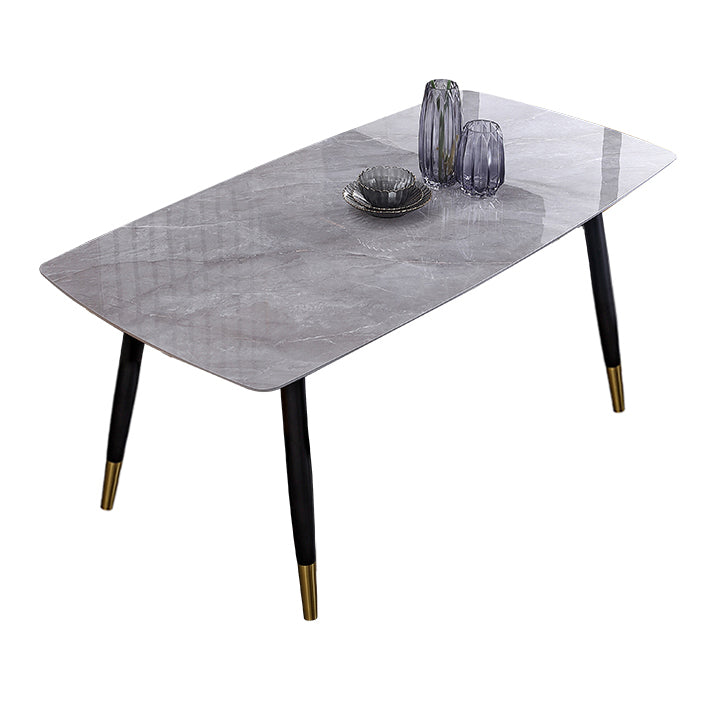 Rectangle Luxury Dining Table Grey Tone Fixed Table with Sintered Stone Clearhalo ' dining_table' 'Dining Tables & Seating' 'Dining Tables' 'furn' 'furn_dining_table' 'Furniture' 'furniture_dining_table' 'Kitchen & Dining Furniture' 'kitchen&dining_furn' 'kitchen' 'kitchen_dining_table' 4247546