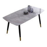 Rectangle Luxury Dining Table Grey Tone Fixed Table with Sintered Stone Clearhalo ' dining_table' 'Dining Tables & Seating' 'Dining Tables' 'furn' 'furn_dining_table' 'Furniture' 'furniture_dining_table' 'Kitchen & Dining Furniture' 'kitchen&dining_furn' 'kitchen' 'kitchen_dining_table' 4247546