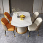 Glam Round Shape Dining Table Standard Sintered Stone Dining Table with Pedestal Base Clearhalo ' dining_table' 'Dining Tables & Seating' 'Dining Tables' 'furn' 'furn_dining_table' 'Furniture' 'furniture_dining_table' 'Kitchen & Dining Furniture' 'kitchen&dining_furn' 'kitchen' 'kitchen_dining_table' 4247558