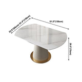 Glam Round Shape Dining Table Standard Sintered Stone Dining Table with Pedestal Base Clearhalo ' dining_table' 'Dining Tables & Seating' 'Dining Tables' 'furn' 'furn_dining_table' 'Furniture' 'furniture_dining_table' 'Kitchen & Dining Furniture' 'kitchen&dining_furn' 'kitchen' 'kitchen_dining_table' 4247569
