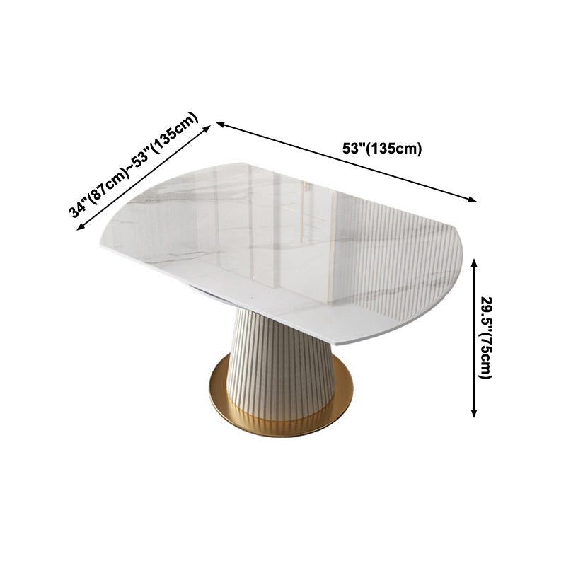 Glam Round Shape Dining Table Standard Sintered Stone Dining Table with Pedestal Base Clearhalo ' dining_table' 'Dining Tables & Seating' 'Dining Tables' 'furn' 'furn_dining_table' 'Furniture' 'furniture_dining_table' 'Kitchen & Dining Furniture' 'kitchen&dining_furn' 'kitchen' 'kitchen_dining_table' 4247570