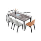 Sintered Stone Grey Tone Table Mid-Century 4 Legs Table for Dining Room Clearhalo ' dining_table' 'Dining Tables & Seating' 'Dining Tables' 'furn' 'furn_dining_table' 'Furniture' 'furniture_dining_table' 'Kitchen & Dining Furniture' 'kitchen&dining_furn' 'kitchen' 'kitchen_dining_table' 4247619