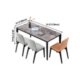 Sintered Stone Grey Tone Table Mid-Century 4 Legs Table for Dining Room Clearhalo ' dining_table' 'Dining Tables & Seating' 'Dining Tables' 'furn' 'furn_dining_table' 'Furniture' 'furniture_dining_table' 'Kitchen & Dining Furniture' 'kitchen&dining_furn' 'kitchen' 'kitchen_dining_table' 4247619