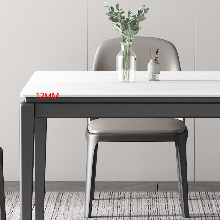 4-foot Stone Dining Site Table Industrial Style Square Dining Table for Home Clearhalo ' dining_table' 'Dining Tables & Seating' 'Dining Tables' 'furn' 'furn_dining_table' 'Furniture' 'furniture_dining_table' 'Kitchen & Dining Furniture' 'kitchen&dining_furn' 'kitchen' 'kitchen_dining_table' 4247629