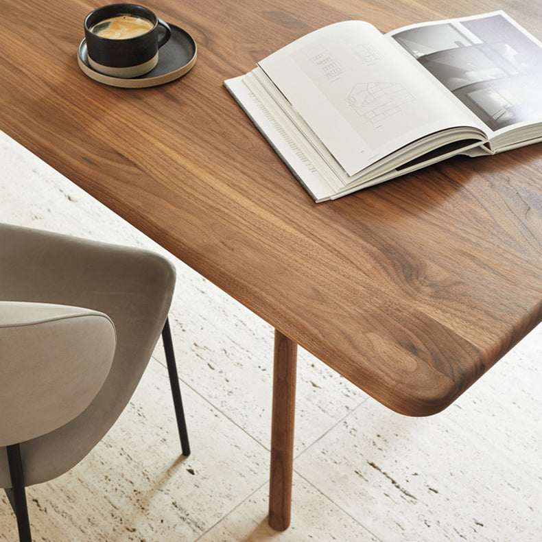 Rectangle Shape 4 Legs Minimalist Table Wood Color Fixed Table of Solid Wood Clearhalo ' dining_table' 'Dining Tables & Seating' 'Dining Tables' 'furn' 'furn_dining_table' 'Furniture' 'furniture_dining_table' 'Kitchen & Dining Furniture' 'kitchen&dining_furn' 'kitchen' 'kitchen_dining_table' 4247662