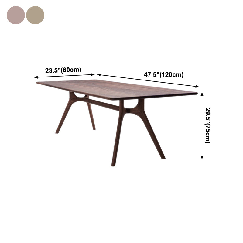 Rectangle Shape 4 Legs Minimalist Table Wood Color Fixed Table of Solid Wood Clearhalo ' dining_table' 'Dining Tables & Seating' 'Dining Tables' 'furn' 'furn_dining_table' 'Furniture' 'furniture_dining_table' 'Kitchen & Dining Furniture' 'kitchen&dining_furn' 'kitchen' 'kitchen_dining_table' 4247666