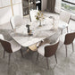 Traditional Luxury Rectangle Dining Table White Sintered Stone Table with Pedestal Base Clearhalo ' dining_table' 'Dining Tables & Seating' 'Dining Tables' 'furn' 'furn_dining_table' 'Furniture' 'furniture_dining_table' 'Kitchen & Dining Furniture' 'kitchen&dining_furn' 'kitchen' 'kitchen_dining_table' 4247690