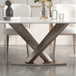 Traditional Luxury Rectangle Dining Table White Sintered Stone Table with Pedestal Base Clearhalo ' dining_table' 'Dining Tables & Seating' 'Dining Tables' 'furn' 'furn_dining_table' 'Furniture' 'furniture_dining_table' 'Kitchen & Dining Furniture' 'kitchen&dining_furn' 'kitchen' 'kitchen_dining_table' 4247694