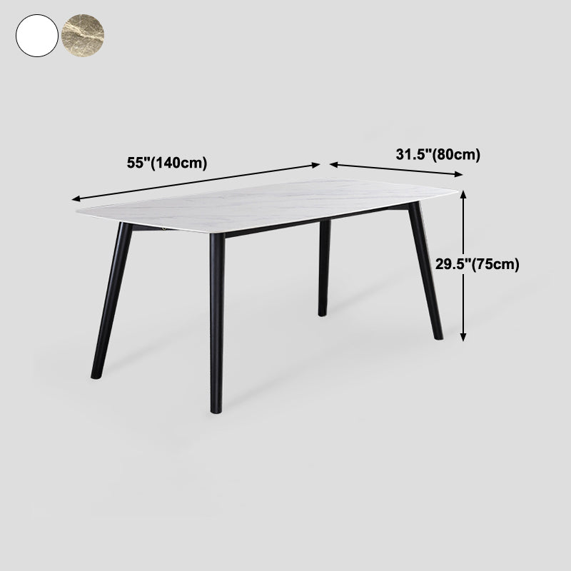 Rectangle Industrial Dining Table Fixed Table with Sintered Stone Clearhalo ' dining_table' 'Dining Tables & Seating' 'Dining Tables' 'furn' 'furn_dining_table' 'Furniture' 'furniture_dining_table' 'Kitchen & Dining Furniture' 'kitchen&dining_furn' 'kitchen' 'kitchen_dining_table' 4247740