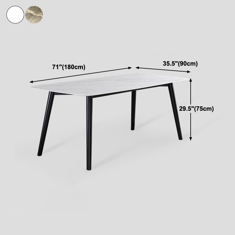 Rectangle Industrial Dining Table Fixed Table with Sintered Stone Clearhalo ' dining_table' 'Dining Tables & Seating' 'Dining Tables' 'furn' 'furn_dining_table' 'Furniture' 'furniture_dining_table' 'Kitchen & Dining Furniture' 'kitchen&dining_furn' 'kitchen' 'kitchen_dining_table' 4247743