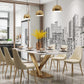 Luxury Sintered Stone Dining Table Rectangle White Top Table with Metal Pedestal Clearhalo ' dining_table' 'Dining Tables & Seating' 'Dining Tables' 'furn' 'furn_dining_table' 'Furniture' 'furniture_dining_table' 'Kitchen & Dining Furniture' 'kitchen&dining_furn' 'kitchen' 'kitchen_dining_table' 4247781