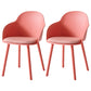 Plastic Scandinavian Style Dining Chair Dining Room Solid Back Chair with Arm Pink Set of 2 Clearhalo ' kitchen&dining_furn' 'Dining Chairs' 'Dining Tables & Seating' 'dining_chair' 'Furniture' 'furniture_dining_chair' 'Kitchen & Dining Furniture' 'kitchen' 4247797
