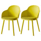 Plastic Scandinavian Style Dining Chair Dining Room Solid Back Chair with Arm Yellow Set of 2 Clearhalo ' kitchen&dining_furn' 'Dining Chairs' 'Dining Tables & Seating' 'dining_chair' 'Furniture' 'furniture_dining_chair' 'Kitchen & Dining Furniture' 'kitchen' 4247799