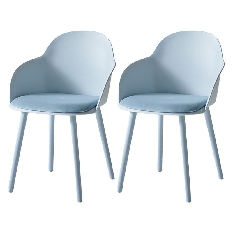 Plastic Scandinavian Style Dining Chair Dining Room Solid Back Chair with Arm Light Blue Set of 2 Clearhalo ' kitchen&dining_furn' 'Dining Chairs' 'Dining Tables & Seating' 'dining_chair' 'Furniture' 'furniture_dining_chair' 'Kitchen & Dining Furniture' 'kitchen' 4247801