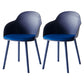 Plastic Scandinavian Style Dining Chair Dining Room Solid Back Chair with Arm Dark Blue Set of 2 Clearhalo ' kitchen&dining_furn' 'Dining Chairs' 'Dining Tables & Seating' 'dining_chair' 'Furniture' 'furniture_dining_chair' 'Kitchen & Dining Furniture' 'kitchen' 4247803