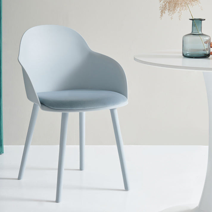 Plastic Scandinavian Style Dining Chair Dining Room Solid Back Chair with Arm Clearhalo ' kitchen&dining_furn' 'Dining Chairs' 'Dining Tables & Seating' 'dining_chair' 'Furniture' 'furniture_dining_chair' 'Kitchen & Dining Furniture' 'kitchen' 4247807