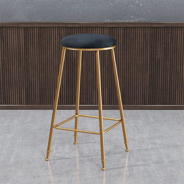 Coffee Shop Glam Bar Stool Iron Legs Footrest Stack-able Counter Stool Black 1 Piece Bar Stool(30"H) Clearhalo 'Bar Furniture' 'Bar Stools' 'bar_stools' 'furn' 'furn_bar_stools' 'furniture_bar_stools' 'Kitchen & Dining Furniture' 'kitchen&dining_furn' 'kitchen' 'kitchen_furn' Furniture' 4250550