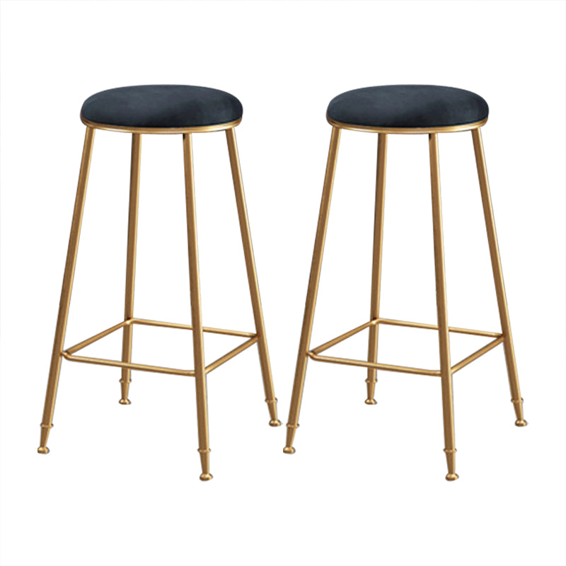 Coffee Shop Glam Bar Stool Iron Legs Footrest Stack-able Counter Stool Black 2 Piece Set Bar Stool(30"H) Clearhalo 'Bar Furniture' 'Bar Stools' 'bar_stools' 'furn' 'furn_bar_stools' 'furniture_bar_stools' 'Kitchen & Dining Furniture' 'kitchen&dining_furn' 'kitchen' 'kitchen_furn' Furniture' 4250552