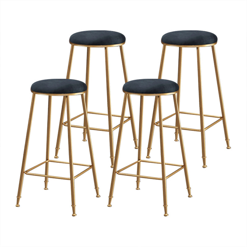 Coffee Shop Glam Bar Stool Iron Legs Footrest Stack-able Counter Stool Black 4 Piece Set Bar Stool(30"H) Clearhalo 'Bar Furniture' 'Bar Stools' 'bar_stools' 'furn' 'furn_bar_stools' 'furniture_bar_stools' 'Kitchen & Dining Furniture' 'kitchen&dining_furn' 'kitchen' 'kitchen_furn' Furniture' 4250554