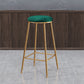 Coffee Shop Glam Bar Stool Iron Legs Footrest Stack-able Counter Stool Green 1 Piece Bar Stool(30"H) Clearhalo 'Bar Furniture' 'Bar Stools' 'bar_stools' 'furn' 'furn_bar_stools' 'furniture_bar_stools' 'Kitchen & Dining Furniture' 'kitchen&dining_furn' 'kitchen' 'kitchen_furn' Furniture' 4250556