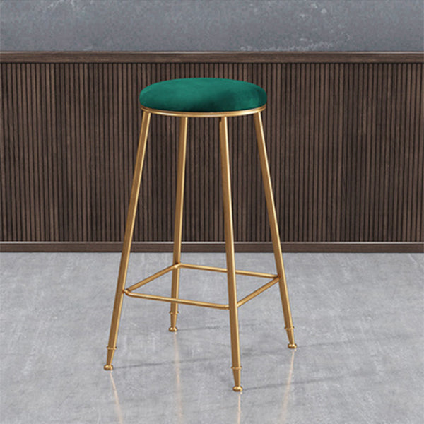 Coffee Shop Glam Bar Stool Iron Legs Footrest Stack-able Counter Stool Green 1 Piece Bar Stool(30"H) Clearhalo 'Bar Furniture' 'Bar Stools' 'bar_stools' 'furn' 'furn_bar_stools' 'furniture_bar_stools' 'Kitchen & Dining Furniture' 'kitchen&dining_furn' 'kitchen' 'kitchen_furn' Furniture' 4250556