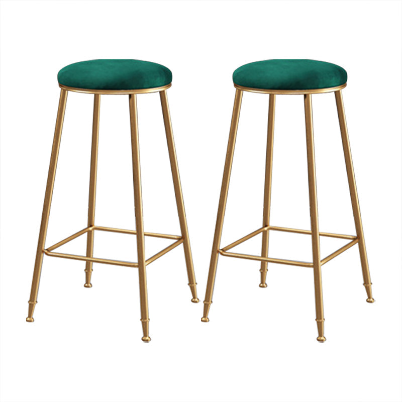 Coffee Shop Glam Bar Stool Iron Legs Footrest Stack-able Counter Stool Green 2 Piece Set Bar Stool(30"H) Clearhalo 'Bar Furniture' 'Bar Stools' 'bar_stools' 'furn' 'furn_bar_stools' 'furniture_bar_stools' 'Kitchen & Dining Furniture' 'kitchen&dining_furn' 'kitchen' 'kitchen_furn' Furniture' 4250557