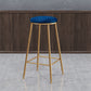 Coffee Shop Glam Bar Stool Iron Legs Footrest Stack-able Counter Stool Blue 1 Piece Bar Stool(30"H) Clearhalo 'Bar Furniture' 'Bar Stools' 'bar_stools' 'furn' 'furn_bar_stools' 'furniture_bar_stools' 'Kitchen & Dining Furniture' 'kitchen&dining_furn' 'kitchen' 'kitchen_furn' Furniture' 4250561