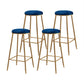 Coffee Shop Glam Bar Stool Iron Legs Footrest Stack-able Counter Stool Blue 4 Piece Set Bar Stool(30"H) Clearhalo 'Bar Furniture' 'Bar Stools' 'bar_stools' 'furn' 'furn_bar_stools' 'furniture_bar_stools' 'Kitchen & Dining Furniture' 'kitchen&dining_furn' 'kitchen' 'kitchen_furn' Furniture' 4250563