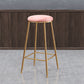 Coffee Shop Glam Bar Stool Iron Legs Footrest Stack-able Counter Stool Pink 1 Piece Bar Stool(30"H) Clearhalo 'Bar Furniture' 'Bar Stools' 'bar_stools' 'furn' 'furn_bar_stools' 'furniture_bar_stools' 'Kitchen & Dining Furniture' 'kitchen&dining_furn' 'kitchen' 'kitchen_furn' Furniture' 4250564
