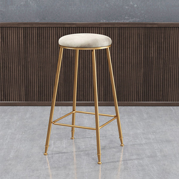 Coffee Shop Glam Bar Stool Iron Legs Footrest Stack-able Counter Stool White 1 Piece Bar Stool(30"H) Clearhalo 'Bar Furniture' 'Bar Stools' 'bar_stools' 'furn' 'furn_bar_stools' 'furniture_bar_stools' 'Kitchen & Dining Furniture' 'kitchen&dining_furn' 'kitchen' 'kitchen_furn' Furniture' 4250567