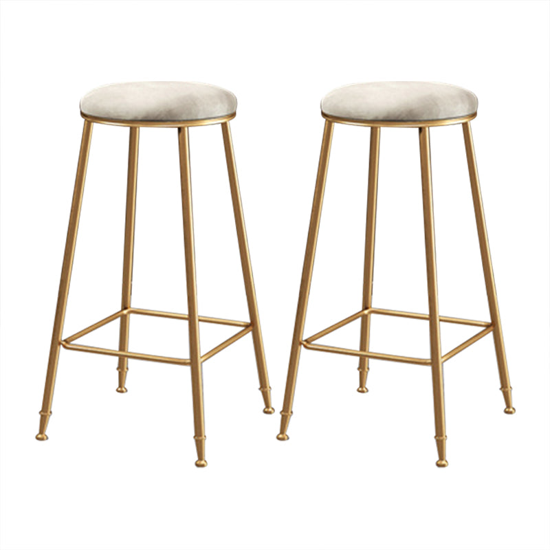 Coffee Shop Glam Bar Stool Iron Legs Footrest Stack-able Counter Stool White 2 Piece Set Bar Stool(30"H) Clearhalo 'Bar Furniture' 'Bar Stools' 'bar_stools' 'furn' 'furn_bar_stools' 'furniture_bar_stools' 'Kitchen & Dining Furniture' 'kitchen&dining_furn' 'kitchen' 'kitchen_furn' Furniture' 4250568